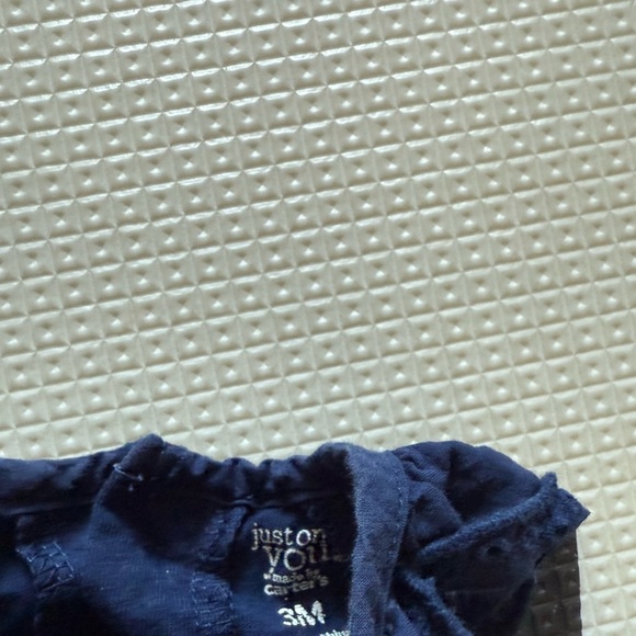 Caters|Baby girl navy sleeveless romper onesie with lace eyelet detail,3 months• - Picture 3 of 5